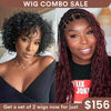 Wig Combo 14-Pixie Curly Wig+ Full Lace Box Braids Wig 4 Colors