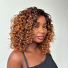 Glueless Ombre Brown Curly Human Hair Wig