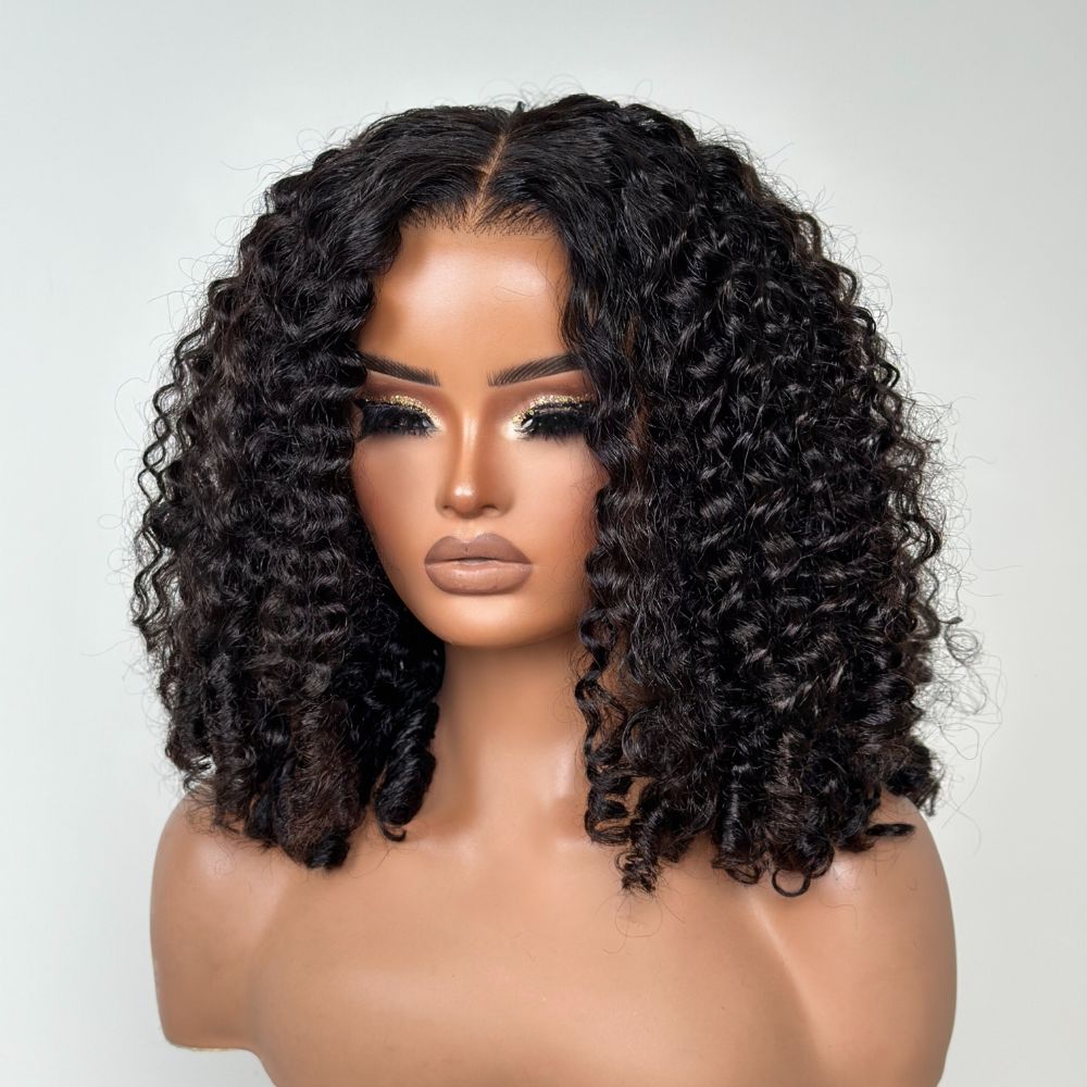 Bouncy & Fluffy Burmese Curly Lace Closure Glueless Wig