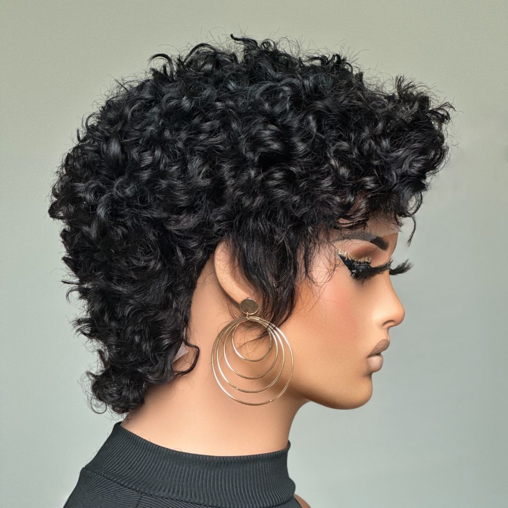 
            
                Load image into Gallery viewer, Boss Lady Short Pixie Cut Curly 13x2 Lace Front Wig
            
        
