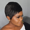 Short Full Lace Sleek Pixie Cut Wig with Deep Side Part