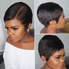 Short Full Lace Sleek Pixie Cut Wig with Deep Side Part