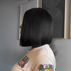 Black Mix Blonde Straight Blunt Cut Bob 5x5 Lace Closure Wig