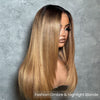 Ombre Honey Blonde Highlights Chic Layers 13x4 Human Hair Wig