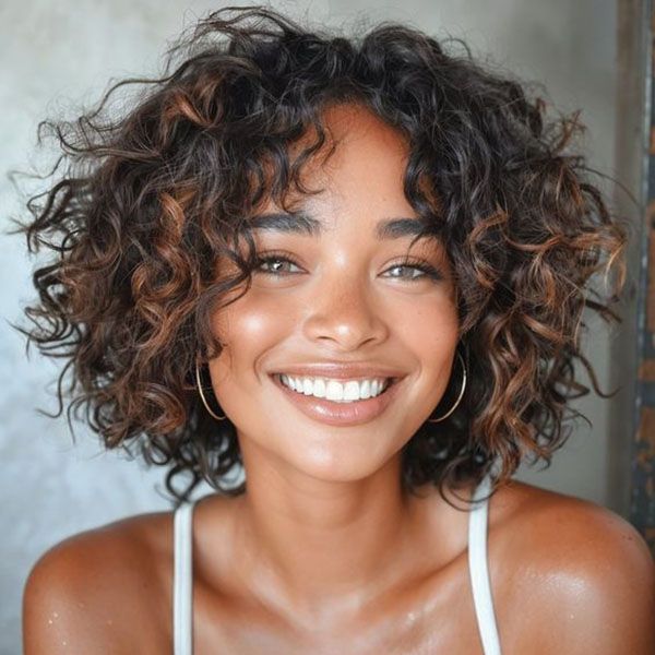 Highlight Glueless Short Pixie Cut Curly Bob Wig