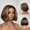 P4/27 Highlights Blowout Wavy Short Bob 5x5 Lace Closure Wig
