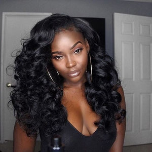 Volume Bouncy Curly 13x4 Lace Front Side Part Wig