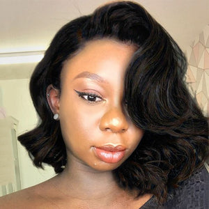 
            
                Load image into Gallery viewer, Middle Length Side Part Layered Cut Wavy 13x4 Lace Front Wig
            
        
