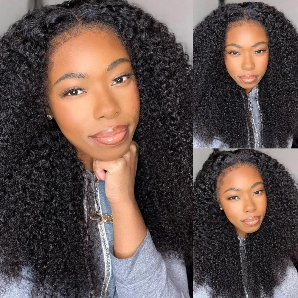 
            
                Load image into Gallery viewer, Ventilated Kinky Hairline 13x4 HD Lace Frontal Curly Wig
            
        