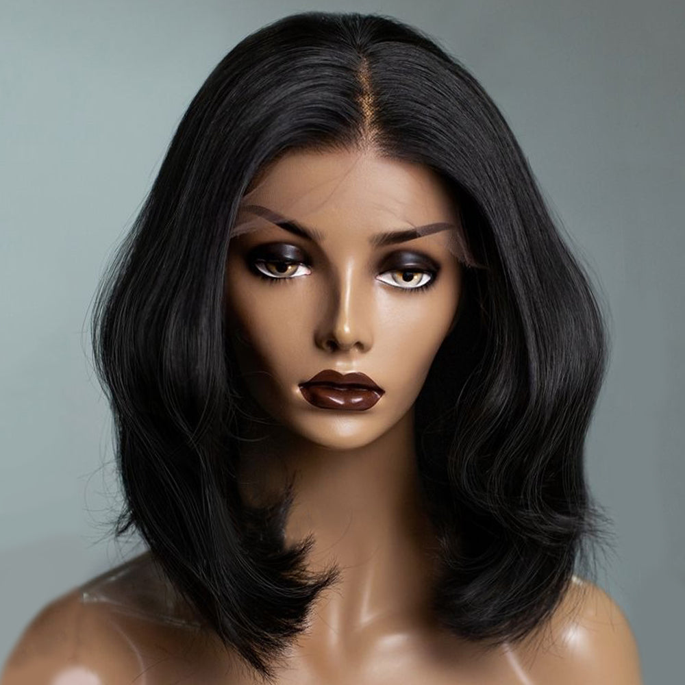 
            
                Load image into Gallery viewer, Shoulder Length Layered Cut BOB 13x4 Lace Front Wig
            
        