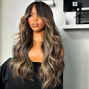 Put On ＆ Go Balayage Blonde Highlight Layered Wavy Lace Closure Wig