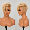 Modern Style Full Lace Shaved Side Pixie Wig with Long Bangs