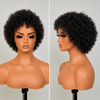 Wash & Go Wet Look Full Lace Short Curly Pixie Bob Wig with Bangs
