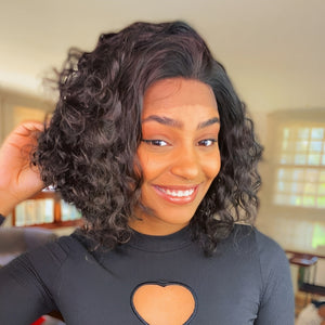 Wet & Wavy Side Part Water Wave Bob 13×4 Lace Front Wig