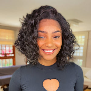 Wet & Wavy Side Part Water Wave Bob 13×4 Lace Front Wig