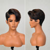 Boss Lady Style Short Pixie 13×6 Lace Wig with Highlights Side-Swept Bangs