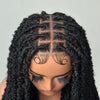 Full Lace Natural Afro Butterfly Locs Wig With Drawstring
