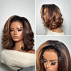 Ombre Golden Brown Blowout HD Lace Wig with Kinky Edges