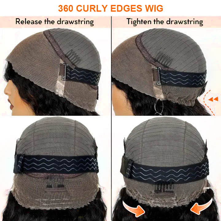 360 Lace Curly Edegs Invisible Strap Curly Wig