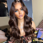 Brown Color Wig Glueless Lace Front Closure Wig Body Wave Hair