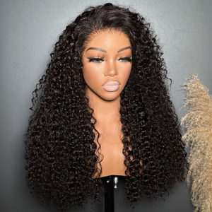 Pre-plucked Deep Curly 100% Human Hair 13x4 Lace Front Wig