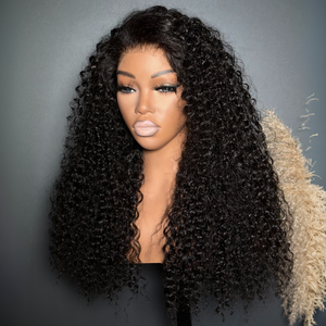 Pre-plucked Deep Curly 100% Human Hair 13x4 Lace Front Wig