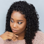 Natural hair wigs for black women curly lace front wig human hair