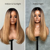 Ombre Honey Blonde Highlights Chic Layers 13x4 Human Hair Wig