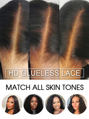 
            
                Load image into Gallery viewer, M-Cap ILikeHair Wear Go Pre-cut Pre Bleached Tiny Knots Straight Wig HD Lace Front Glueless Wig
            
        