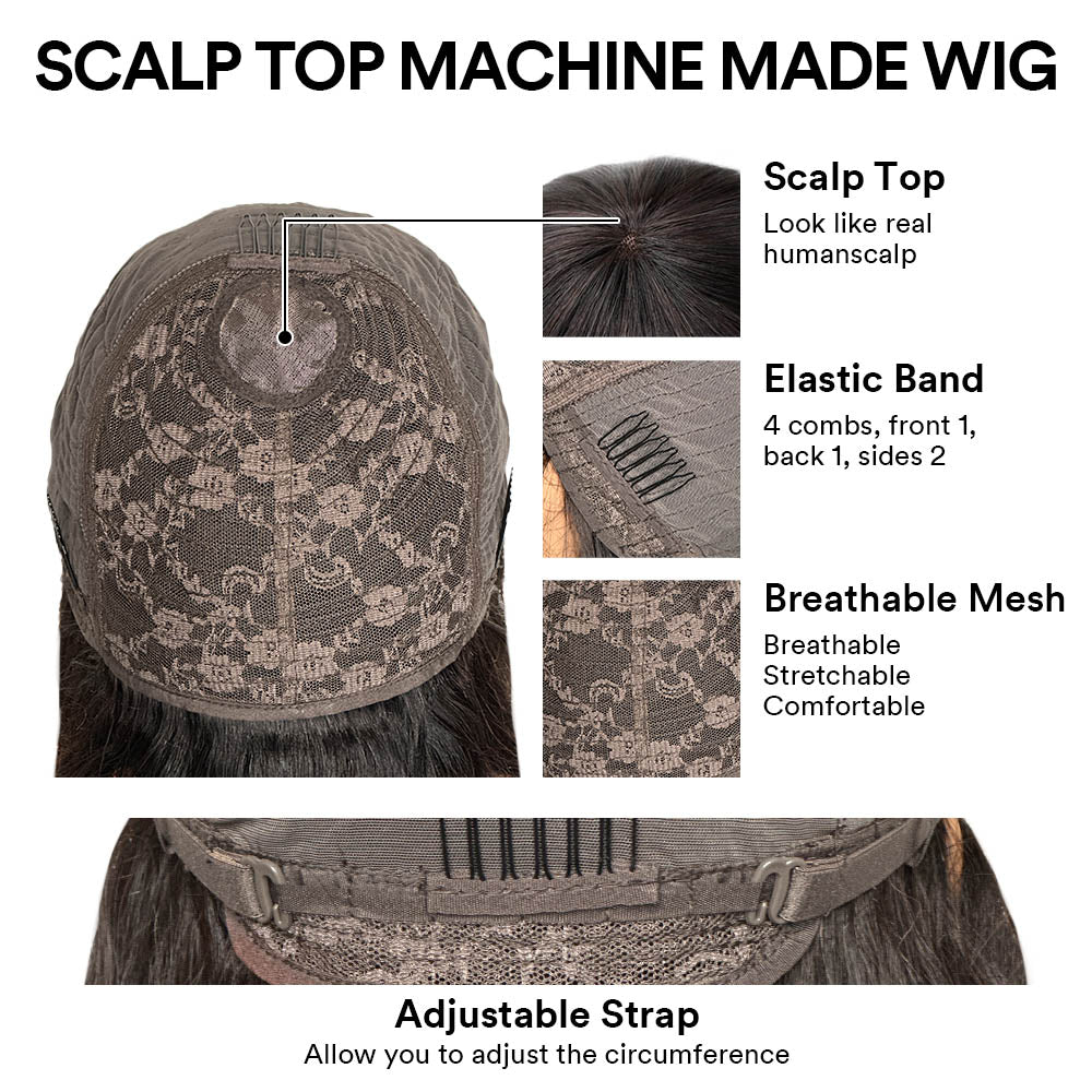 
            
                Load image into Gallery viewer, Brown Bottle Layered Cut Wig with Blonde Side Bang
            
        