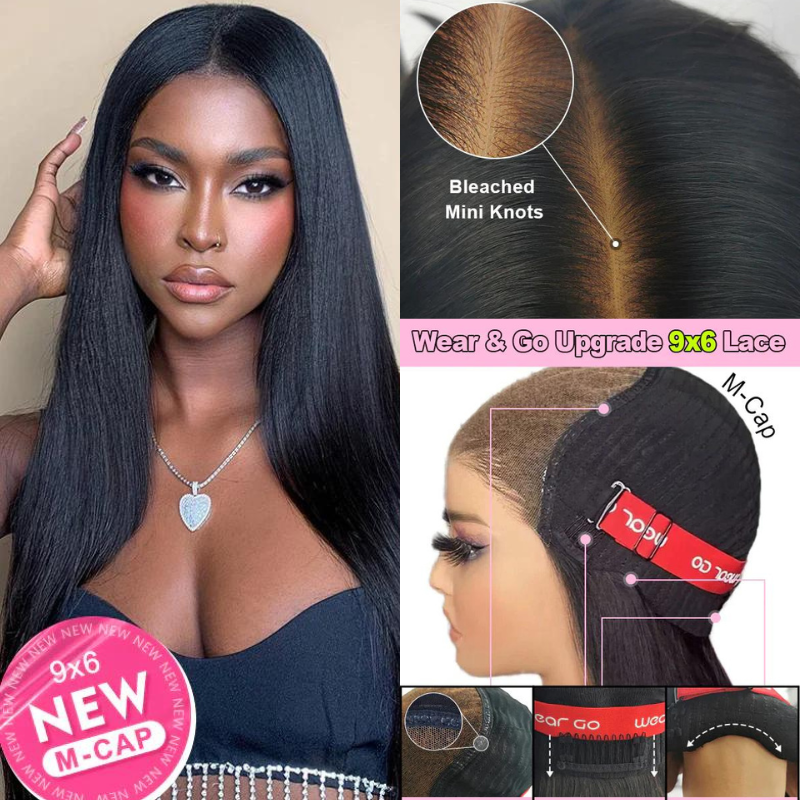 
            
                Load image into Gallery viewer, M-Cap 9x6 HD Lace Wear Go Pre Bleached Tiny Knots Straight Wig
            
        