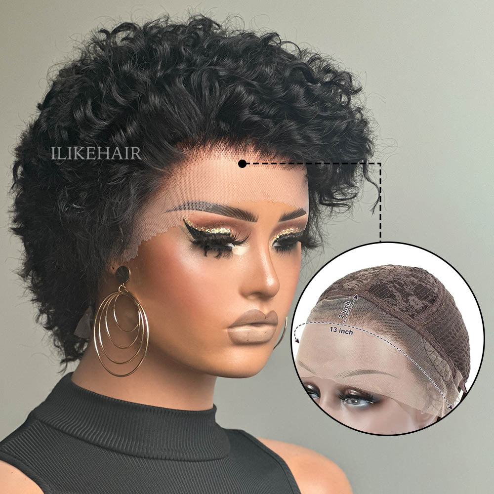 Boss Lady Short Pixie Cut Curly 13x2 Lace Front Wig