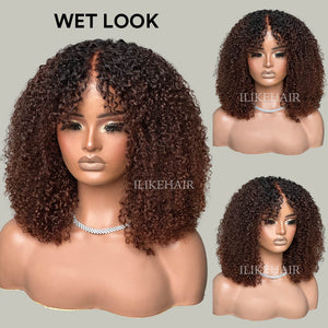 Wear & Go Ombre Brown Jerry Curly Bob 5x5 Lace Closure Wig