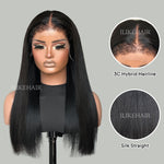 Silky Straight With Hybrid Hairline  HD Lace Ventilated Wig