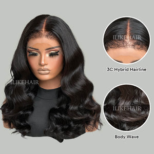 Body Wave With Hybrid Hairline HD Lace Ventilated Wig