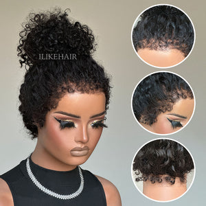 Versatile Front & Back Curly Edges 13x4 Lace Frontal Curly Wig