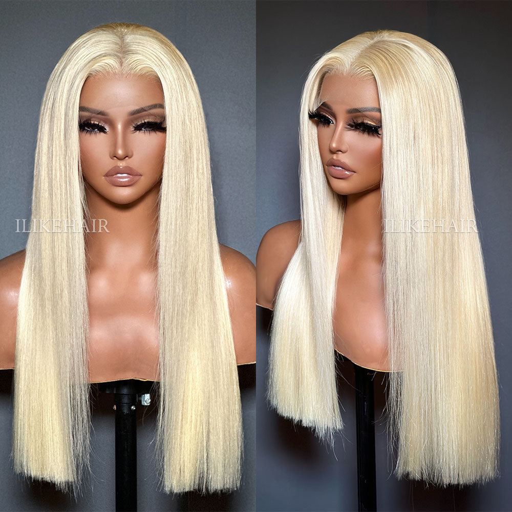 613 Blonde Silky Straight Human Hair Lace Front Wig