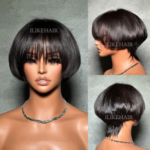 Short Fringe Bob Pixie Cut 13x4 Lace Front Wig