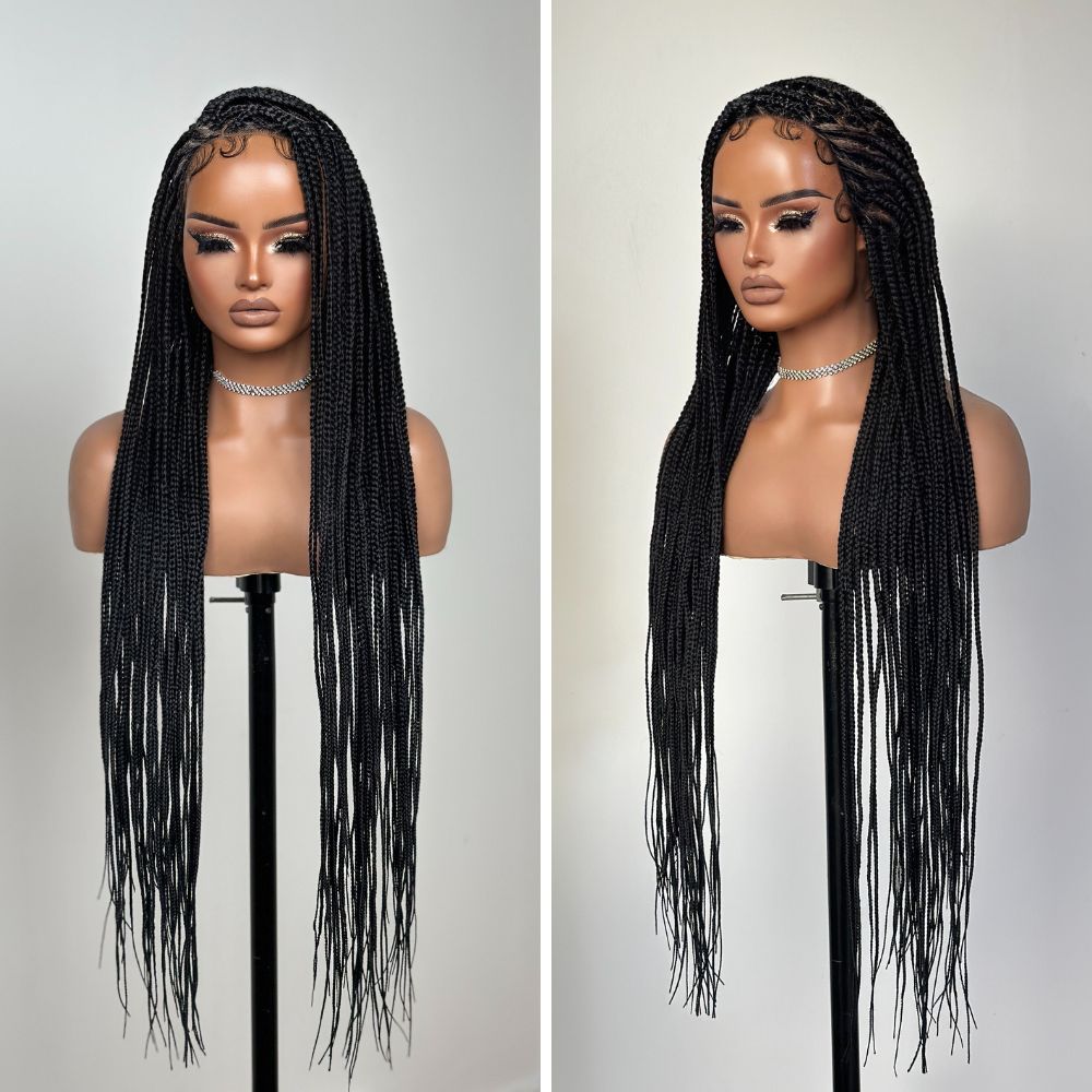 Full Lace Braided Wig Invisible Knots Cornrows