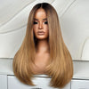 Ombre Honey Blonde Highlights Chic Layers 13x4 Human Hair Wig