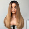 Ombre Honey Blonde Highlights Chic Layers 13x4 Human Hair Wig