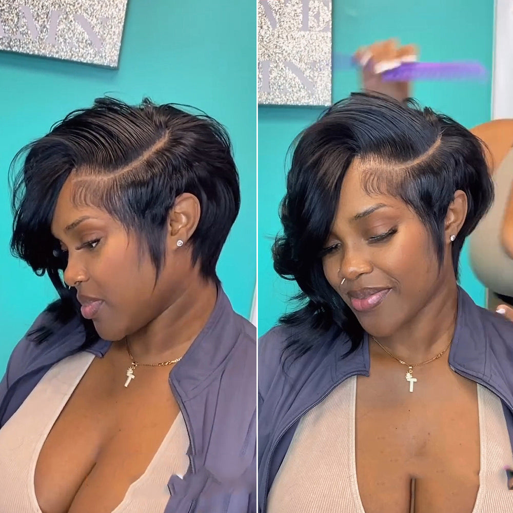 Asymmetrical Right Side Long Hair 13x4 Lace Frontal Wig