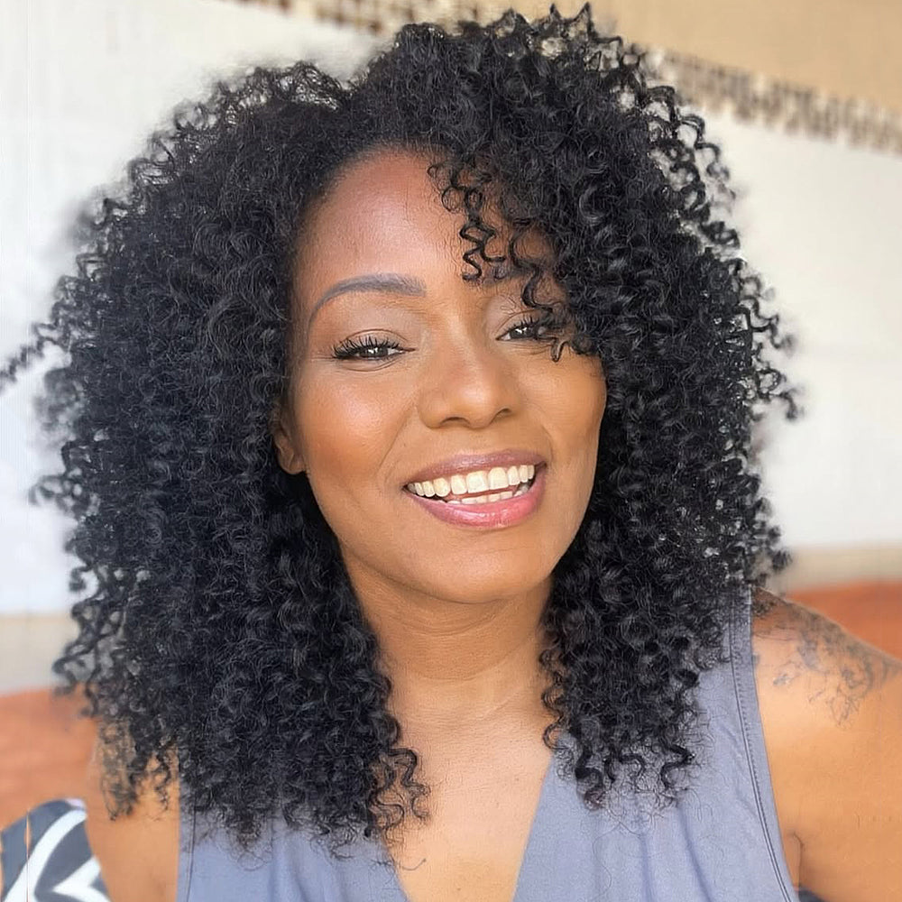 Put on & Go Trendy Curly Glueless Bob Wig With Bang