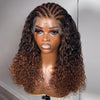 Ombre Brown Fulani hybrid curly braids 13×4 Lace 100% Human Hair Wig
