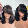 Blonde Highlights Bottle Layered Cut Wig with Side Bang