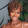 Full Lace Natural Curly Finger Wave Pixie Cut Wig 100% Human Hair