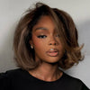 Ombre Blonde Highlight With Dark Root Layered bob Lace Wig