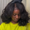 Natural Kinky Straight Layered Cut With 4C Kinky Edges Wig