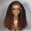 Ombre Brown Fulani hybrid curly braids 13×4 Lace 100% Human Hair Wig