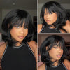 Face-Framing Layered Curtain Bangs Wavy Lace Closure Wig